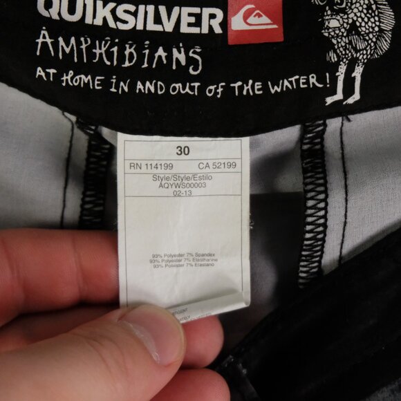 Quiksilver Amphibians Shorts Mens 30 Gray Blue Striped Hybrid Retro Y2K - Picture 9 of 10